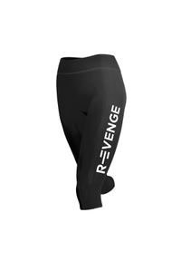 R-EVENGE - Legginsy techniczne do biegania Capri damskie z taśmami kinetycznymi. Kolor: czarny. Materiał: elastan #1