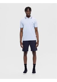 Selected Homme Polo 16087840 Błękitny Regular Fit. Typ kołnierza: polo. Kolor: niebieski. Materiał: bawełna