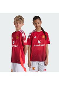 Adidas - Koszulka Manchester United 24/25 Home Kids. Kolor: czerwony. Materiał: materiał