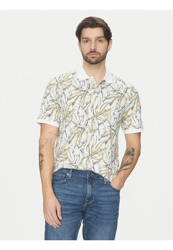 Jack & Jones Polo Split 12272985 Biały Regular Fit. Typ kołnierza: polo. Kolor: biały. Materiał: bawełna