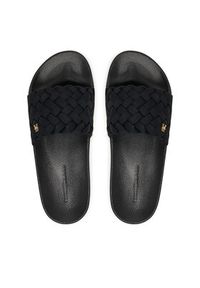 TOMMY HILFIGER - Tommy Hilfiger Klapki Th Braided Pool Slide FW0FW09203 Czarny. Kolor: czarny. Materiał: materiał #6