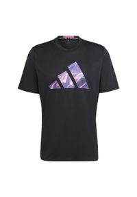 Adidas - Designed for Movement HIIT Training Tee. Kolor: czarny, różowy, wielokolorowy. Sport: fitness