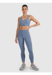 4f - 4F Legginsy do jogi i pilatesu szybkoschnące damskie - szare L. Stan: podwyższony. Kolor: szary. Materiał: materiał, elastan, włókno, syntetyk. Długość: długie. Sport: joga i pilates