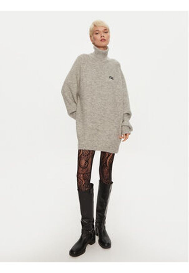 ROTATE Golf Drandy 113128039 Szary Regular Fit. Typ kołnierza: golf. Kolor: szary. Materiał: syntetyk