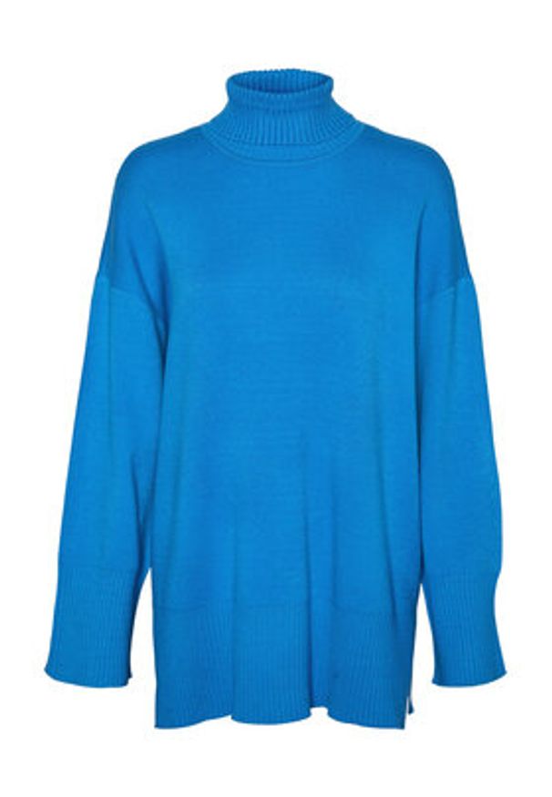 Vero Moda Golf 10290626 Niebieski Relaxed Fit. Typ kołnierza: golf. Kolor: niebieski. Materiał: syntetyk