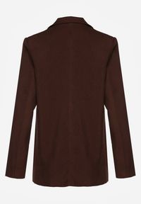 Renee - Brązowa Marynarka Dwurzędowa o Kroju Oversize Clasora. Typ kołnierza: golf. Kolor: brązowy. Materiał: poliester. Styl: klasyczny #6