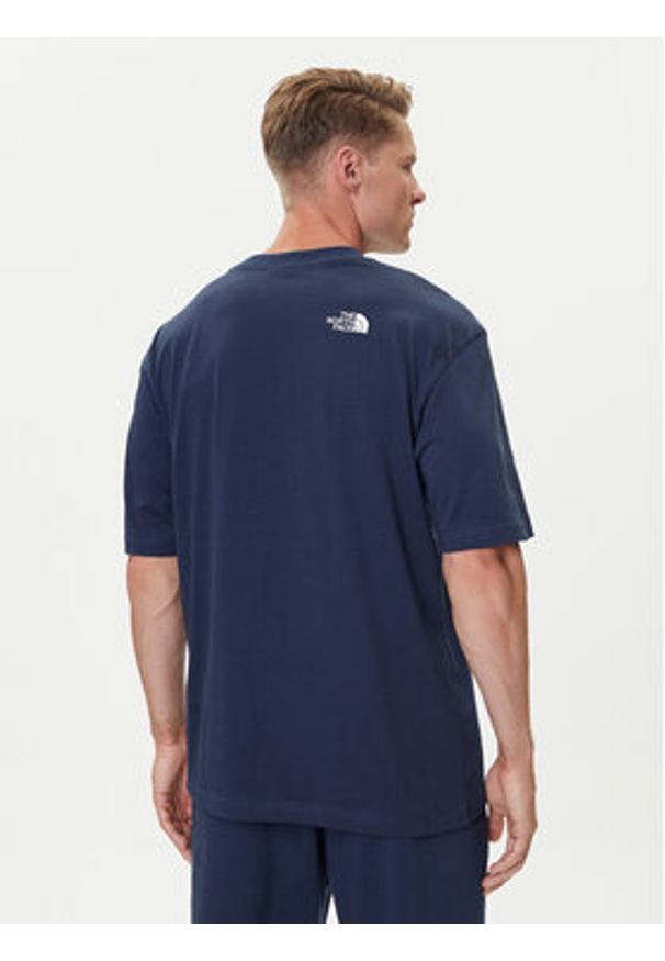 The North Face T-Shirt Simple Dome NF0A87NR Granatowy Oversize. Kolor: niebieski. Materiał: bawełna