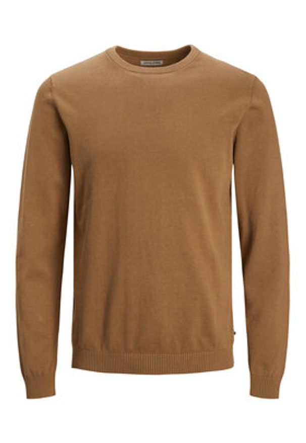 Jack & Jones - Jack&Jones Sweter 12137190 Brązowy Regular Fit. Kolor: brązowy. Materiał: bawełna