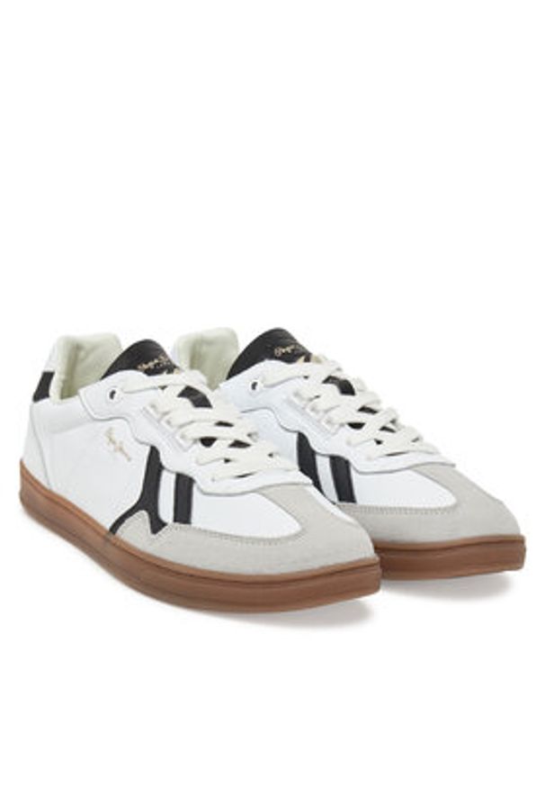 Pepe Jeans Sneakersy PMS00042 Biały. Kolor: biały. Materiał: skóra, zamsz