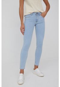 Lee jeansy SCARLETT LIGHT KALI damskie medium waist. Kolor: niebieski