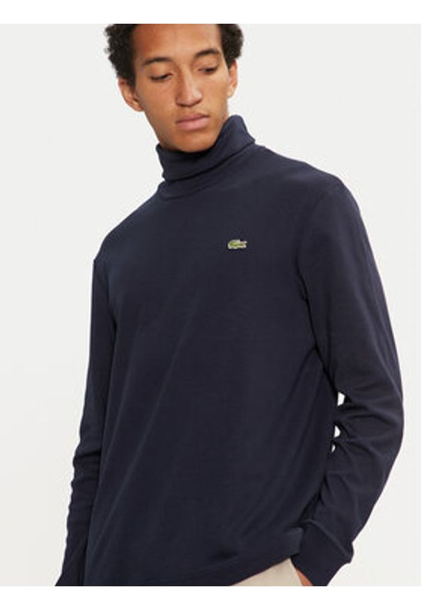 Lacoste Golf UH2828 Granatowy Regular Fit. Typ kołnierza: golf. Kolor: niebieski. Materiał: bawełna
