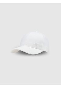 4f - 4F Czapka z daszkiem strapback uniseks - biała S/M. Kolor: biały. Materiał: bawełna, materiał. Sezon: lato. Styl: sportowy