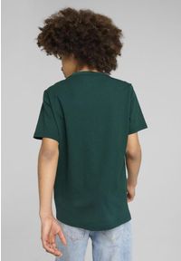 Puma - Młodzieżowa koszulka Mid 90s z grafiką PUMA Dark Myrtle Green. Kolor: zielony. Materiał: guma. Wzór: napisy, nadruk. Sezon: lato. Sport: joga i pilates