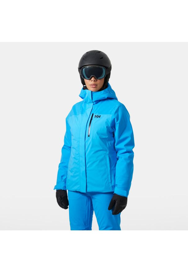 Damska kurtka narciarska Helly Hansen Snowplay. Kolor: szary, niebieski, wielokolorowy. Sezon: zima. Sport: narciarstwo