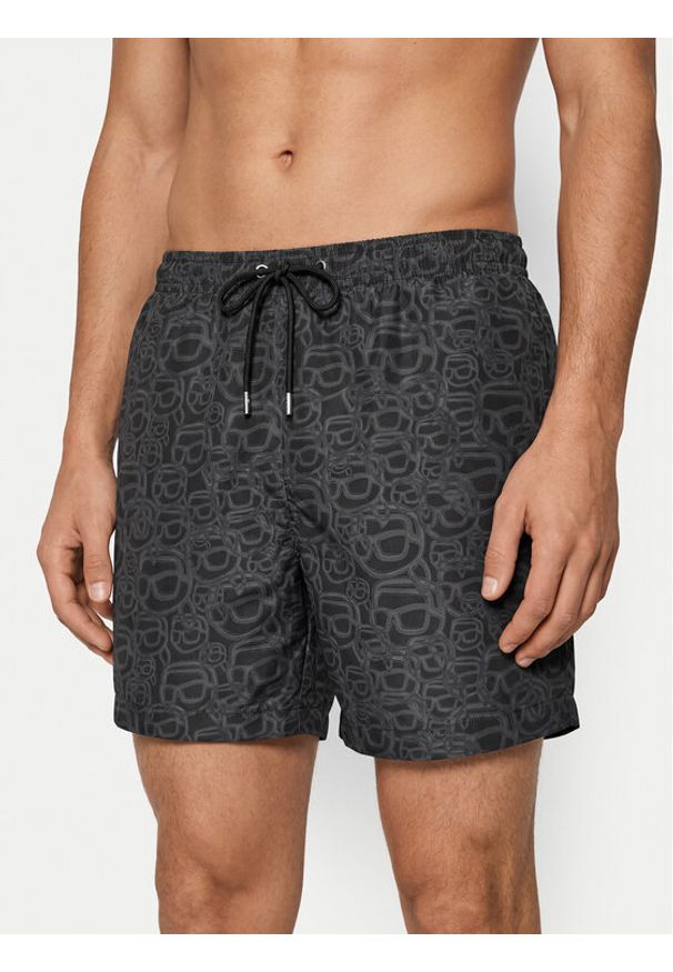 Karl Lagerfeld - KARL LAGERFELD Szorty kąpielowe B3M46003 Czarny Regular Fit. Kolor: czarny. Materiał: syntetyk