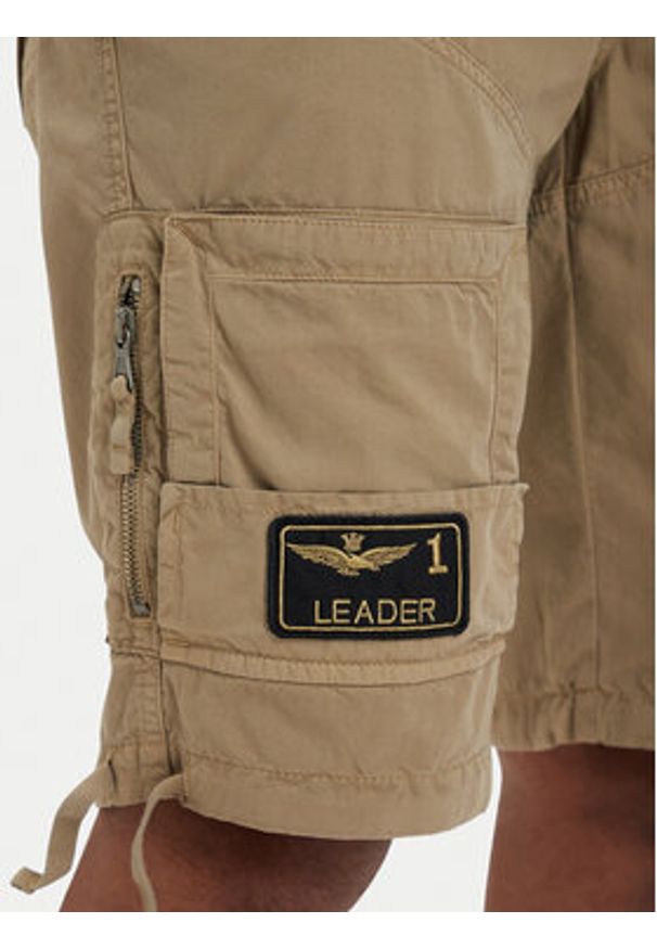 Aeronautica Militare Szorty materiałowe 261BE0041UCT01122 Beżowy Regular Fit. Kolor: beżowy. Materiał: bawełna
