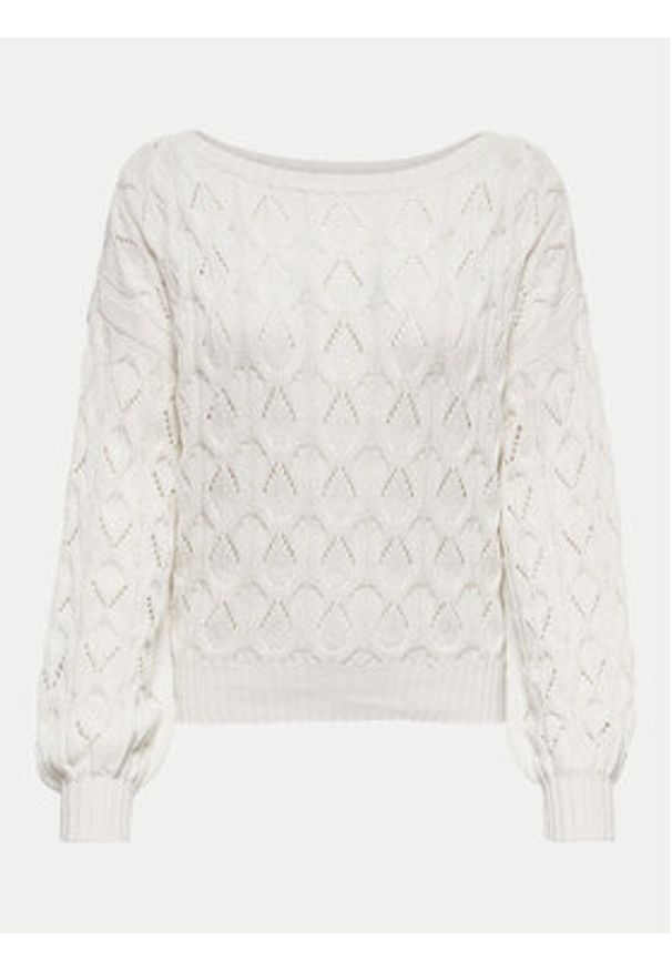 only - ONLY Sweter Brynn 15222853 Biały Regular Fit. Kolor: biały. Materiał: bawełna