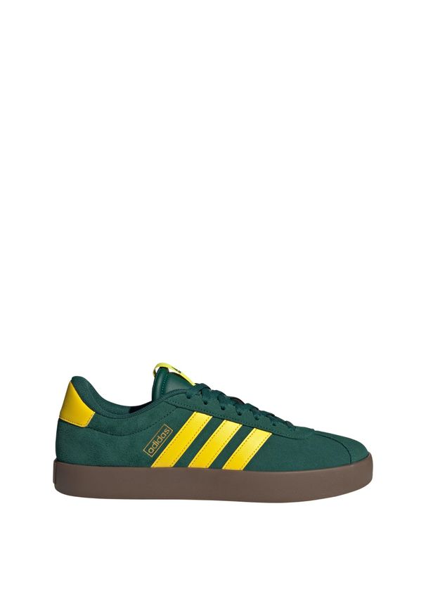 Adidas - Buty VL Court 3.0. Kolor: żółty, wielokolorowy, zielony. Materiał: skóra