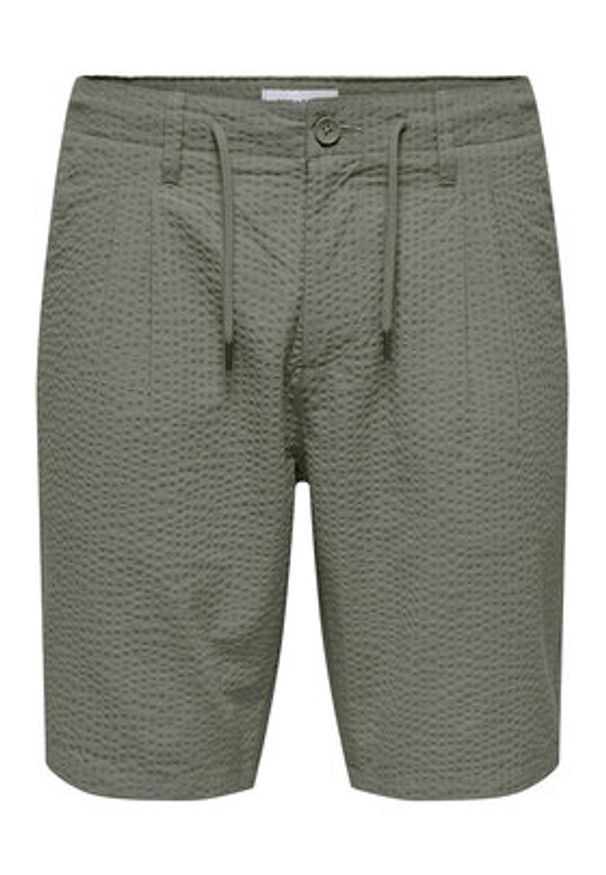 Only & Sons Szorty materiałowe Leo 22028301 Zielony Regular Fit. Kolor: zielony. Materiał: bawełna