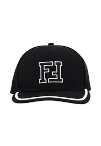 Fendi - FENDI Czarna czapka z daszkiem FF. Kolor: czarny #6
