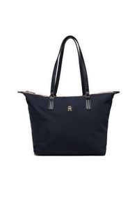 TOMMY HILFIGER - Tommy Hilfiger Torebka Poppy Tote Corp AW0AW16480 Granatowy. Kolor: niebieski #1