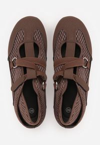 Renee - Brązowe Tenisówki Sneakeriny z Siateczki z Zapięciem na Rzep Vianate. Okazja: na co dzień. Zapięcie: rzepy. Kolor: brązowy. Materiał: skóra, koronka. Styl: casual #2