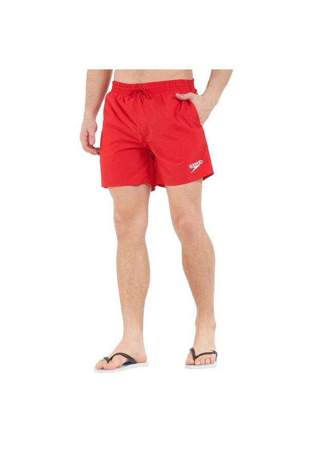 Speedo - Męskie Szorty Kąpielowe Essentials. Kolor: czerwony. Styl: sportowy