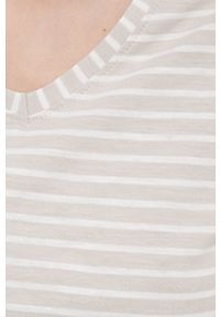 Answear Lab t-shirt bawełniany damska kolor beżowy. Okazja: na co dzień. Kolor: beżowy. Materiał: bawełna. Długość rękawa: krótki rękaw. Długość: krótkie. Styl: wakacyjny