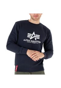 Bluza Alpha Industries Basic 17830202 - granatowa. Kolor: niebieski. Materiał: bawełna, tkanina, poliester. Styl: klasyczny, sportowy #1