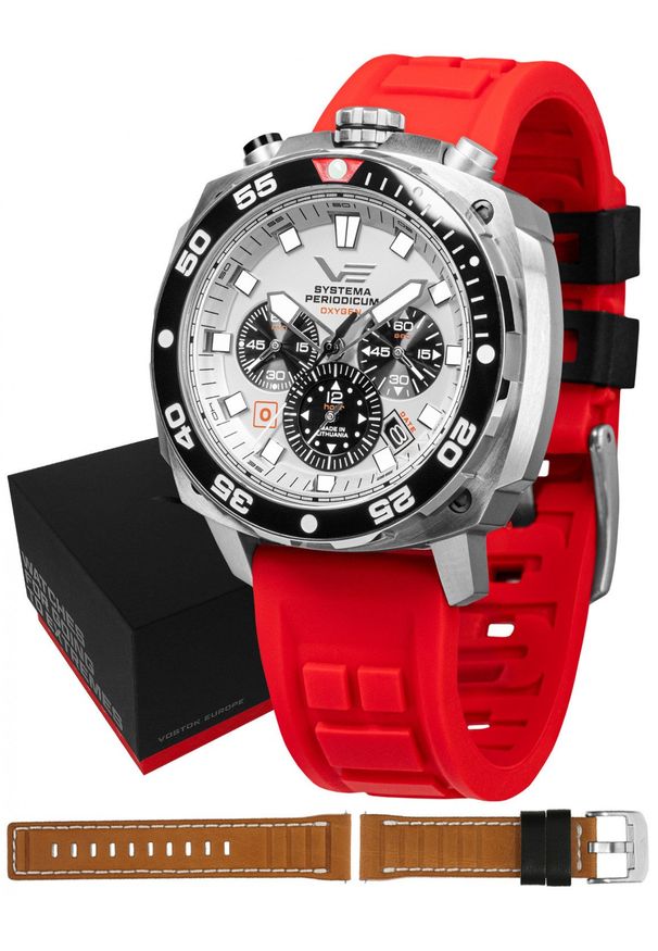 Zegarek męski Vostok Europe VK67-650A722S czerwony. Kolor: czerwony