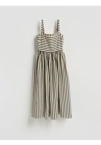 Reserved - Sukienka midi w paski - wielobarwny. Materiał: wiskoza, tkanina. Wzór: paski. Długość: midi #1