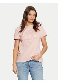 Guess T-Shirt V5RI05 J1314 Różowy Regular Fit. Kolor: różowy. Materiał: bawełna