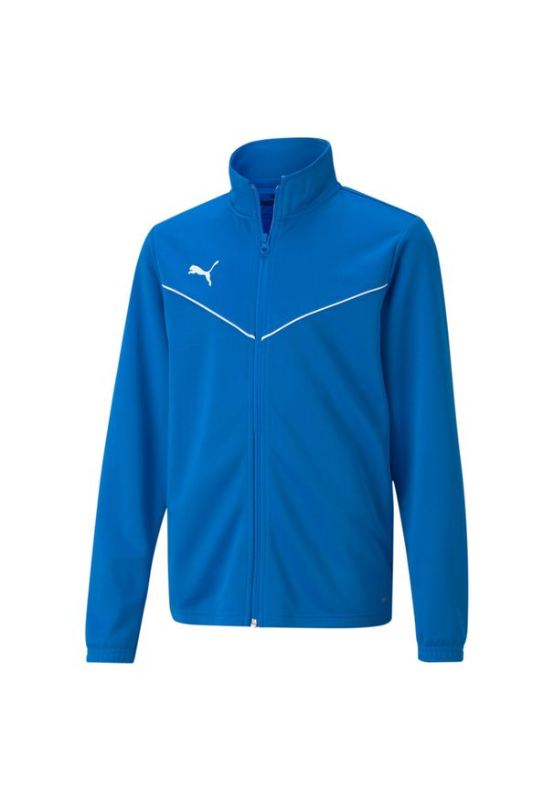 Bluza dla dzieci Puma teamRISE Training Poly Jacket Jr niebieska. Kolor: wielokolorowy, niebieski, biały. Materiał: poliester. Sport: piłka nożna