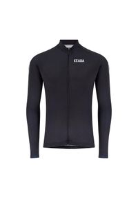 KEADA SPORTS - Męska koszulka kolarska z długim rękawem – Czarna. Kolor: czarny. Długość rękawa: długi rękaw. Długość: długie. Sport: kolarstwo