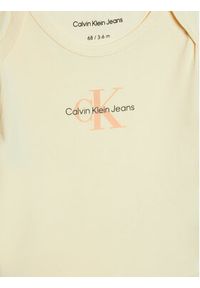 Calvin Klein Jeans Body dziecięce IN0IN00033 Żółty. Kolor: żółty. Materiał: bawełna