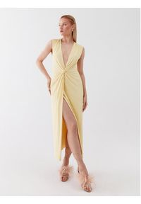 Patrizia Pepe Sukienka koktajlowa 2A2519/J113-Y433 Żółty Slim Fit. Kolor: żółty. Materiał: syntetyk. Styl: wizytowy #5