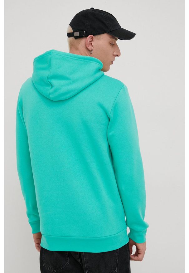 adidas Originals bluza Adicolor HE9420 męska kolor zielony z kapturem gładka. Typ kołnierza: kaptur. Kolor: zielony. Materiał: bawełna, materiał. Wzór: gładki