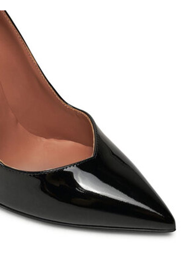 Pollini Półbuty SA1013AE1LTBZ000 Czarny. Kolor: czarny. Materiał: lakier, skóra