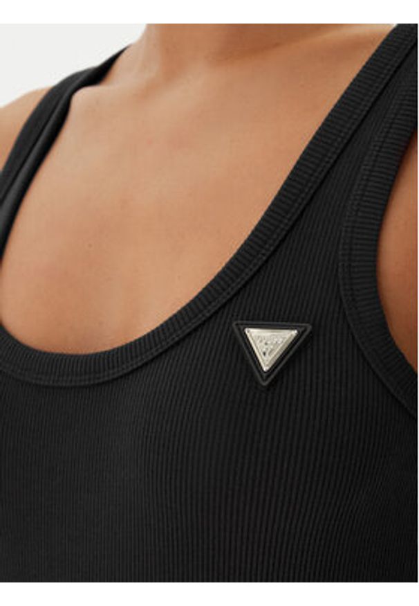 Guess Top V4YP06 cK8RT2 Czarny Regular Fit. Kolor: czarny. Materiał: wiskoza