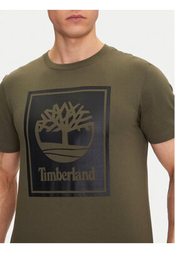 Timberland T-Shirt TB0A5WQQ Zielony Regular Fit. Kolor: zielony. Materiał: bawełna