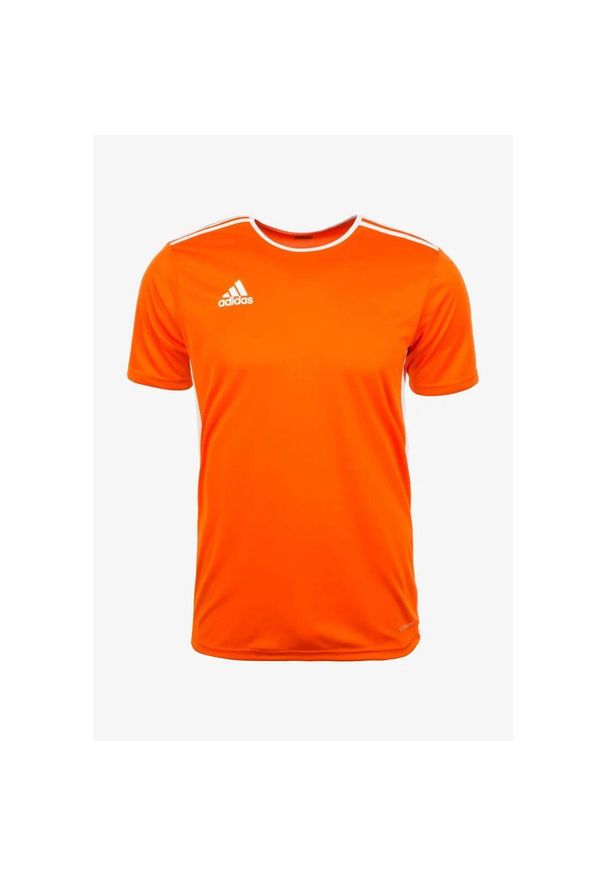 Adidas - Jersey adidas Entrada 18. Kolor: biały, wielokolorowy, pomarańczowy. Materiał: jersey. Sport: piłka nożna