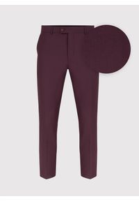 Pako Lorente - PAKO LORENTE – Bordowe spodnie garniturowe P22SF-6G-016-D-S. Kolor: czerwony. Materiał: poliester, wiskoza, elastan. Wzór: gładki. Styl: elegancki