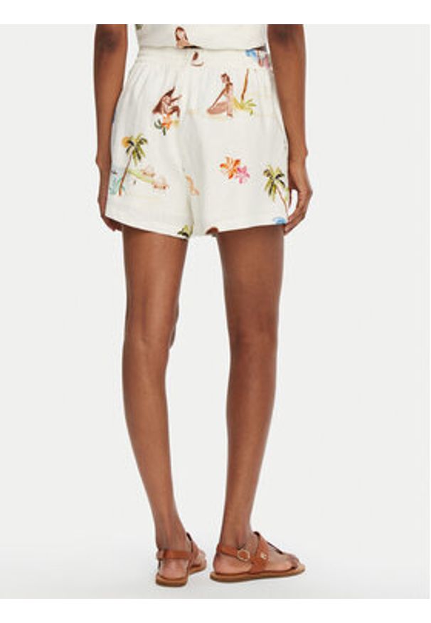 Seafolly Szorty materiałowe Isla Palm 55401-SH Écru Regular Fit. Materiał: wiskoza