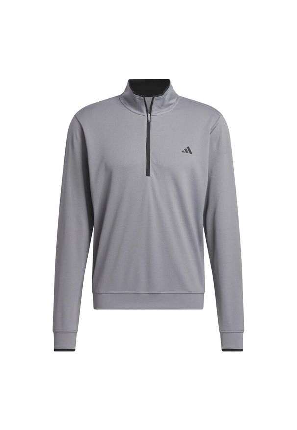 Adidas - Koszulka Lightweight Half-Zip. Typ kołnierza: golf. Kolor: szary. Materiał: materiał. Sport: golf