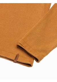 Ombre Clothing - Sweter męski bawełniany E180 - musztardowy - XL. Kolor: żółty. Materiał: bawełna. Styl: klasyczny #5