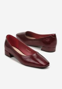 Renee - Bordowe Czółenka Lakierowane Vices z Wkładką ze Skóry Naturalnej Naliorelle. Okazja: na co dzień. Kolor: czerwony. Materiał: skóra, lakier. Styl: casual, elegancki #3