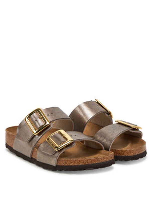 Birkenstock Klapki Sydney Cushion Buckle 1029372 Złoty. Kolor: złoty. Materiał: skóra
