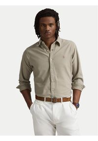 Polo Ralph Lauren Koszula 710968913001 Beżowy Custom Fit. Typ kołnierza: polo. Kolor: beżowy. Materiał: bawełna