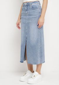 Born2be - Jasnoniebieska Jeansowa Spódnica Maxi z Wysokim Stanem Nicyela. Stan: podwyższony. Kolor: niebieski. Materiał: jeans #1