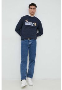 Pepe Jeans bluza bawełniana Alexander męska kolor granatowy z nadrukiem. Kolor: niebieski. Materiał: bawełna. Wzór: nadruk #4